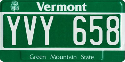 VT license plate YVY658