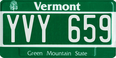 VT license plate YVY659