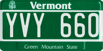 VT license plate YVY660