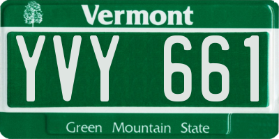 VT license plate YVY661