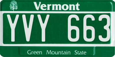 VT license plate YVY663