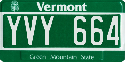 VT license plate YVY664