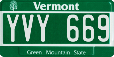 VT license plate YVY669