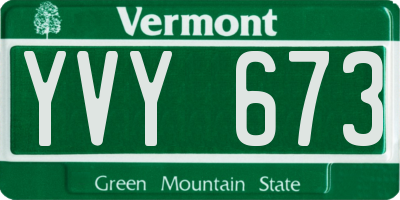 VT license plate YVY673