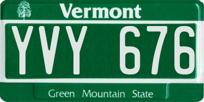 VT license plate YVY676