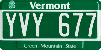 VT license plate YVY677