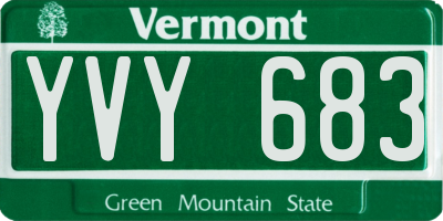 VT license plate YVY683