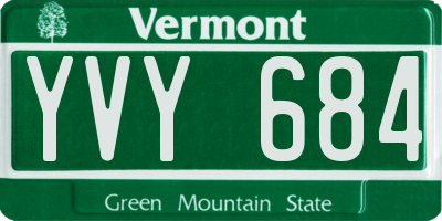 VT license plate YVY684