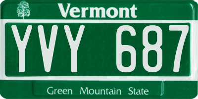 VT license plate YVY687