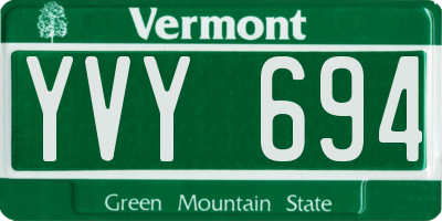 VT license plate YVY694