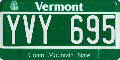 VT license plate YVY695