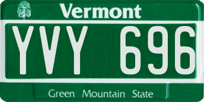 VT license plate YVY696