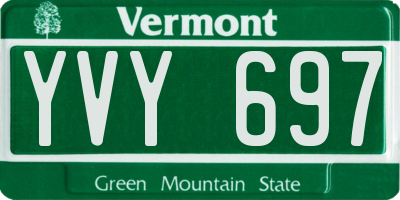 VT license plate YVY697