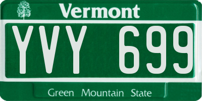 VT license plate YVY699