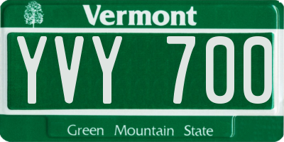 VT license plate YVY700