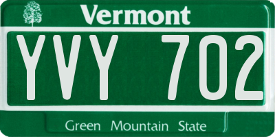 VT license plate YVY702