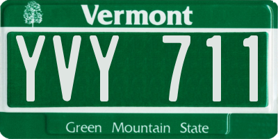 VT license plate YVY711