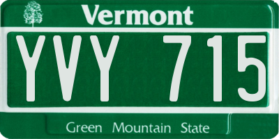 VT license plate YVY715