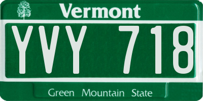 VT license plate YVY718