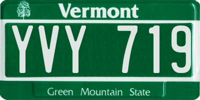 VT license plate YVY719