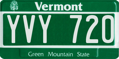 VT license plate YVY720
