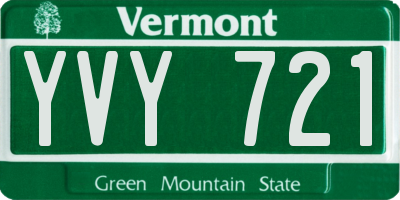 VT license plate YVY721