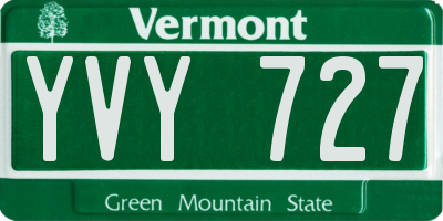 VT license plate YVY727