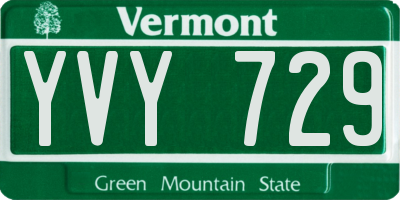 VT license plate YVY729