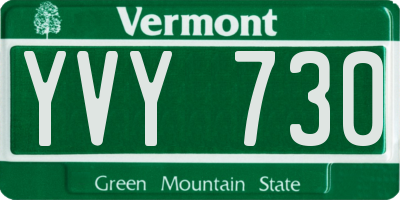 VT license plate YVY730