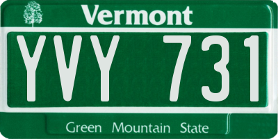 VT license plate YVY731
