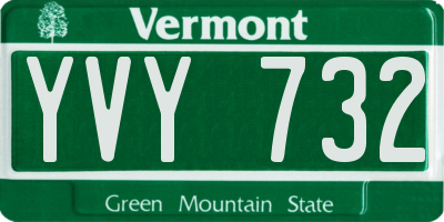 VT license plate YVY732