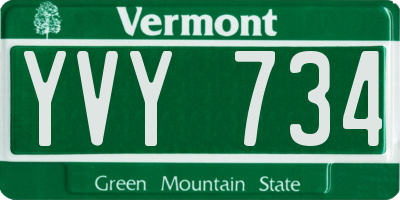 VT license plate YVY734