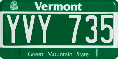 VT license plate YVY735