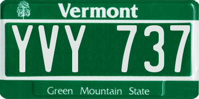 VT license plate YVY737
