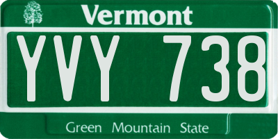 VT license plate YVY738