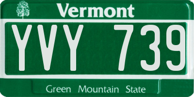 VT license plate YVY739