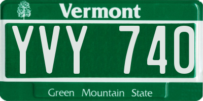 VT license plate YVY740