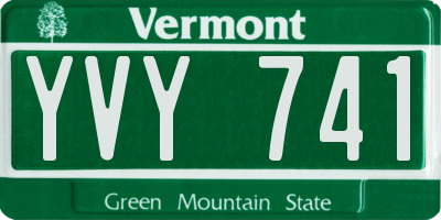 VT license plate YVY741