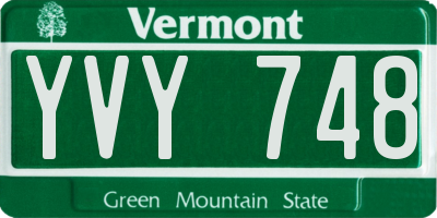 VT license plate YVY748
