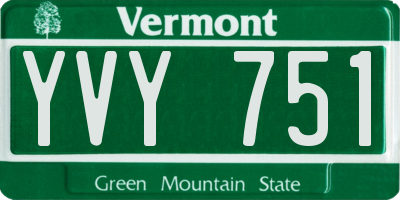 VT license plate YVY751