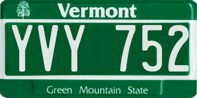 VT license plate YVY752