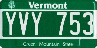 VT license plate YVY753