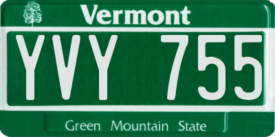 VT license plate YVY755