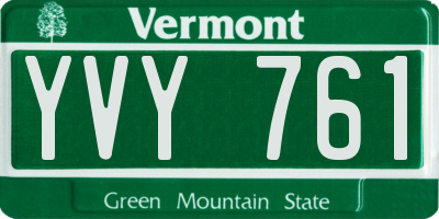 VT license plate YVY761