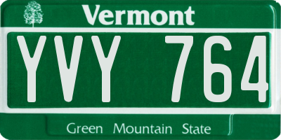 VT license plate YVY764