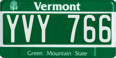 VT license plate YVY766