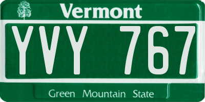 VT license plate YVY767