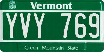 VT license plate YVY769