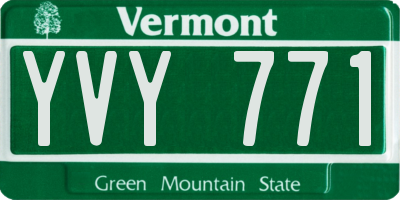 VT license plate YVY771