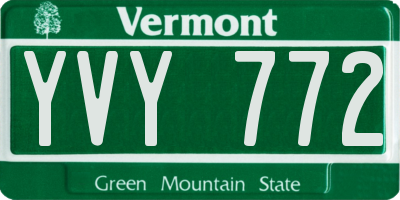 VT license plate YVY772